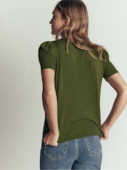 Boden Green Sophie Puff Sleeve T-Shirt - Image 3 of 6