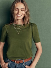 Boden Green Sophie Puff Sleeve T-Shirt - Image 5 of 6