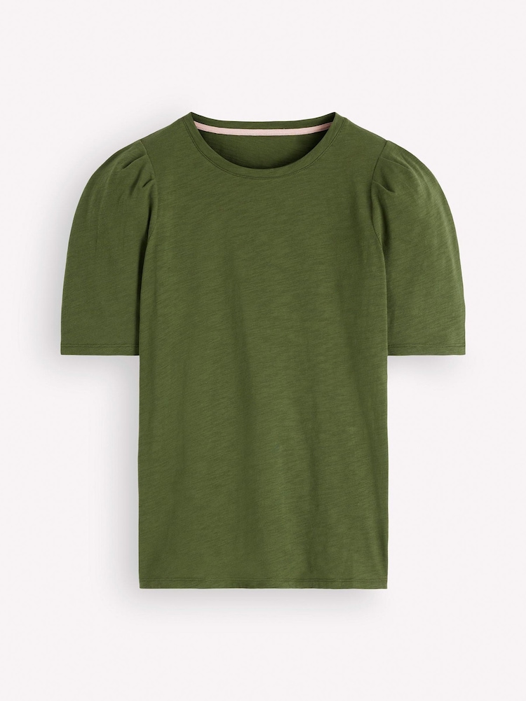 Boden Green Sophie Puff Sleeve T-Shirt - Image 6 of 6