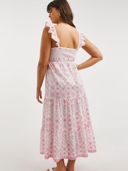 Figleaves Pink	Frida Embroidered Maxi Beach Dress - Image 2 of 5