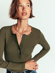 Футболка Henleys в рубчик с длинными рукавами Boden - Изображение 1 7
