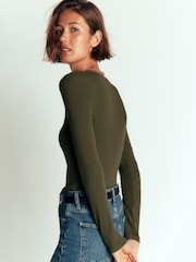 Футболка Henleys в рубчик с длинными рукавами Boden - Изображение 3 7