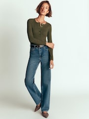 Футболка Henleys в рубчик с длинными рукавами Boden - Изображение 4 7