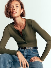 Футболка Henleys в рубчик с длинными рукавами Boden - Изображение 6 7