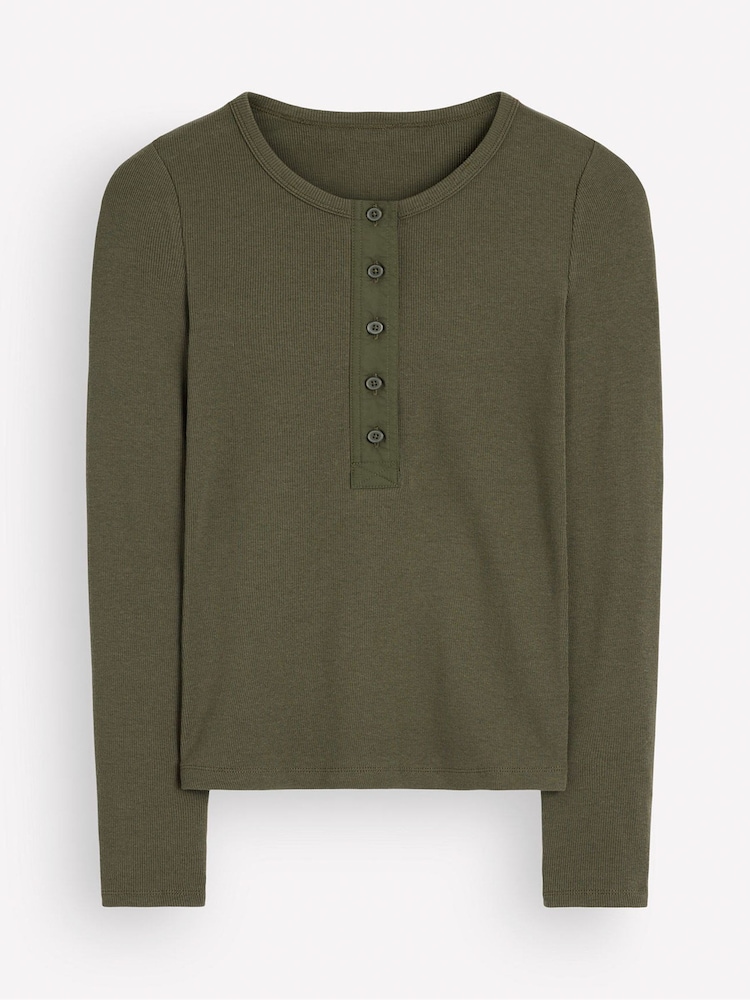 Футболка Henleys в рубчик с длинными рукавами Boden - Изображение 7 7