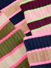 ស្រោមជើង Boden Neon Pop Stripe កញ្ចប់ 3 - រូបភាព 3 នៃ 3