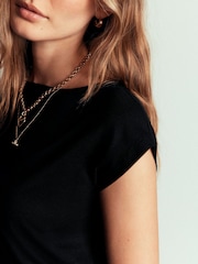 Boden Black Supersoft Slash Neck T-Shirt - Image 2 of 6
