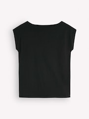 Boden Black Supersoft Slash Neck T-Shirt - Image 6 of 6