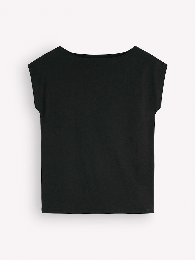 Boden Black Supersoft Slash Neck T-Shirt - Image 6 of 6 Boden Black Supersoft Slash Neck T-Shirt - Image 6 of 6