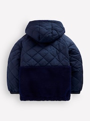Boden Blue Quilted Borg Jacket - Image 2 of 5
