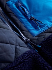 Boden Blue Quilted Borg Jacket - Image 3 of 5