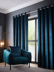 Studio G Blue Vienna Eyelet Curtains - Image 2 of 2