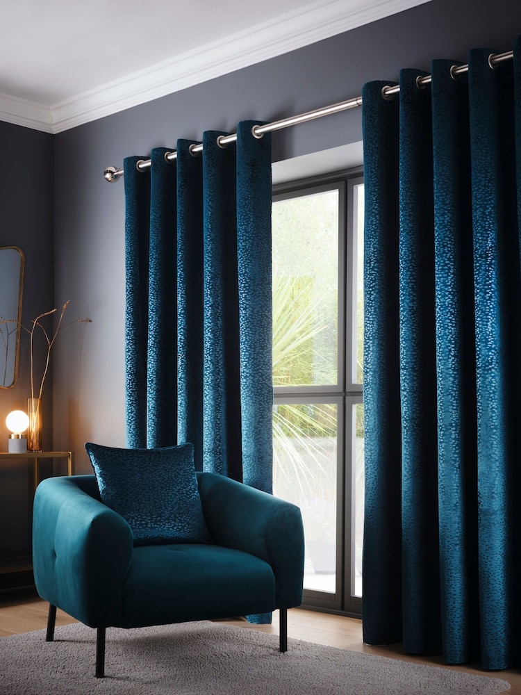 Studio G Blue Vienna Eyelet Curtains - Image 2 of 2