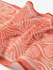 Mint Velvet Orange Tara Print Skinny Scarf - Image 4 of 6
