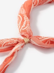 Mint Velvet Orange Tara Print Skinny Scarf - Image 5 of 6