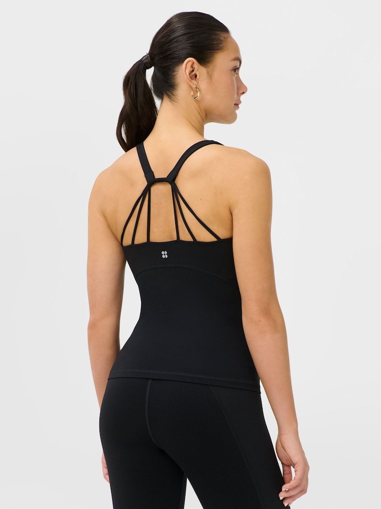Sweaty Betty Black Ultimate Studio Strappy Back Tank Top - Image 2 of 6