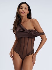 Boux Avenue Pascale Satin Bodysuit - Imagen 1 de 5