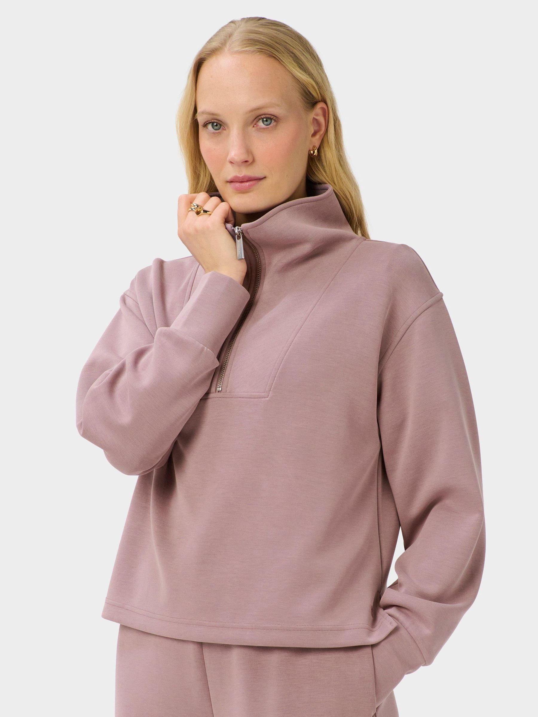 ★SweetP★ Buy Sweaty Betty Purple Sand Wash Half Zip Crop Sweatshirt from