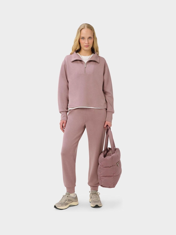 Sweaty Betty Purple Sand Wash Half Zip Crop Sweatshirt - Image 2 of 6