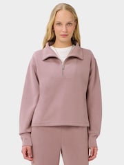 Sweaty Betty Purple Sand Wash Half Zip Crop Sweatshirt - Image 4 of 6