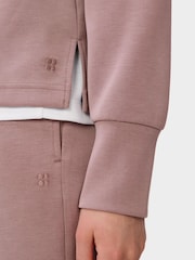 Sweaty Betty Purple Sand Wash Half Zip Crop Sweatshirt - Image 5 of 6