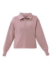 Sweaty Betty Purple Sand Wash Half Zip Crop Sweatshirt - Image 6 of 6