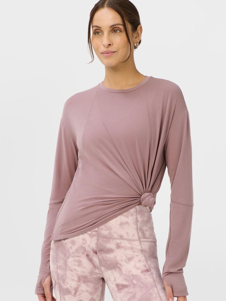 Sweaty Betty Purple Soft Flow Studio Long Sleeve Top - Image 1 of 6 Sweaty Betty Purple Soft Flow Studio Long Sleeve Top - Image 1 of 6