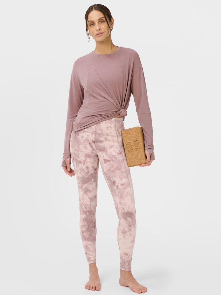 Sweaty Betty Purple Soft Flow Studio Long Sleeve Top - Image 2 of 6 Sweaty Betty Purple Soft Flow Studio Long Sleeve Top - Image 2 of 6