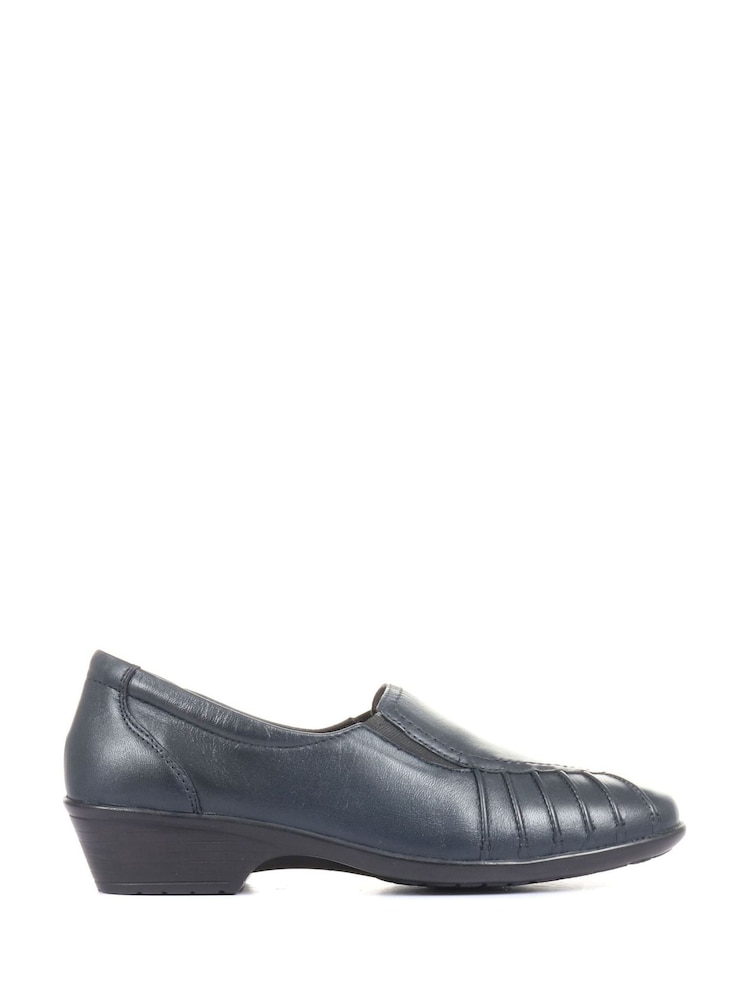 Pavers Blue Ladies Wide Fit Leather Slip-On Shoes - Image 1 of 5 Pavers Blue Ladies Wide Fit Leather Slip-On Shoes - Image 1 of 5