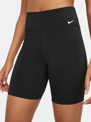 Nike Black One Mid Rise 7 Inch Shorts - Image 1 of 6