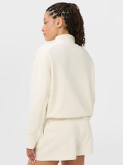 Sweaty Betty White Revive Rib Mix Funnel Neck Jumper - Image 2 of 7