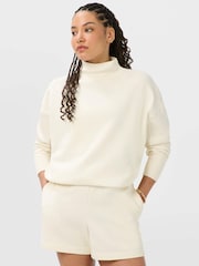 Sweaty Betty White Revive Rib Mix Funnel Neck Jumper - Image 3 of 7