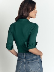 Boden Green Supersoft Ruched Jersey Shirt - Image 3 of 4