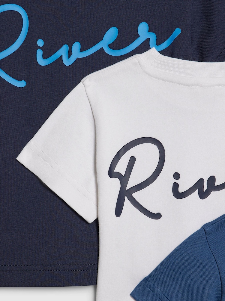 River Island River Logo T-Shirts 3 Pack - Immagine 3 di 3