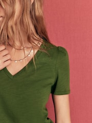 Boden Sophie V-Neck Slub T-Shirt - 6суретінің 2 суреті