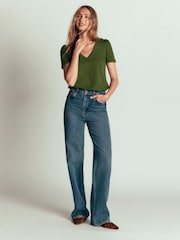 Boden Sophie V-Neck Slub T-Shirt - 6суретінің 4 суреті