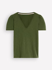 Boden Sophie V-Neck Slub T-Shirt - 6суретінің 6 суреті