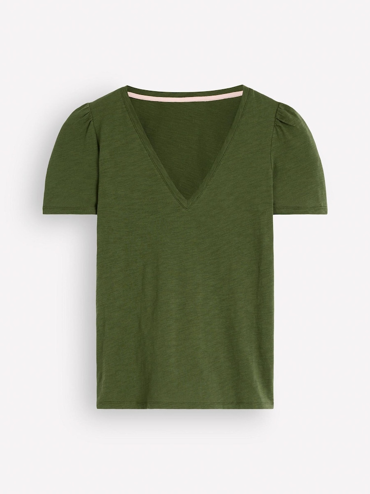 Boden Sophie V-Neck Slub T-Shirt - 6суретінің 6 суреті