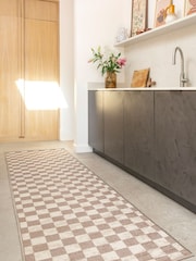 kukoon Beige Washable Noa Checkerboard Jute Runner - Image 1 of 6