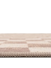 kukoon Beige Washable Noa Checkerboard Jute Runner - Image 3 of 6