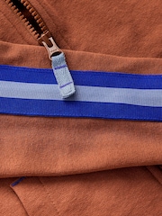 Boden Brown Tape Detail Zip-Through Hoodie - Image 3 of 3