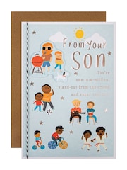 Hallmark Blue Fathers Day Card from Son Embossed Design - Image 2 of 4