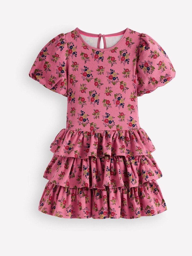 Boden Pink Ruffle Skirt Jersey Dress - Image 1 of 3 Boden Pink Ruffle Skirt Jersey Dress - Image 1 of 3