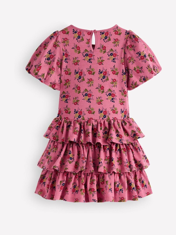 Boden Pink Ruffle Skirt Jersey Dress - Image 2 of 3 Boden Pink Ruffle Skirt Jersey Dress - Image 2 of 3