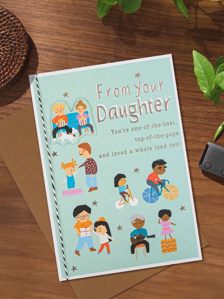 Hallmark Green Fathers Day Card from Daughter Embossed Design - Image 1 of 4