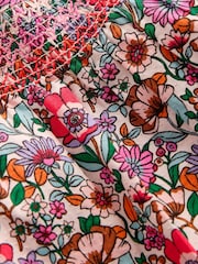 Boden Cream Smocked Printed Blouse - Image 3 of 3