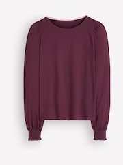Boden Pink Smocked Cuff Supersoft Top - Image 4 of 4