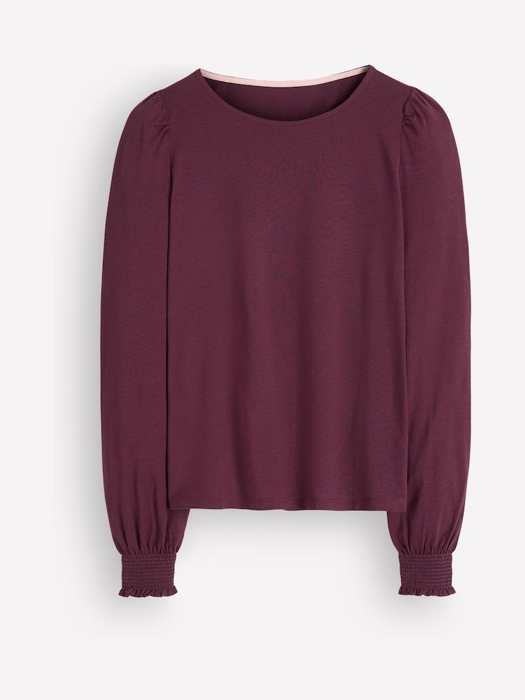 Boden Pink Smocked Cuff Supersoft Top - Image 4 of 4