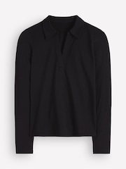 Boden Black Supersoft Open Collar Shirt - Image 5 of 5
