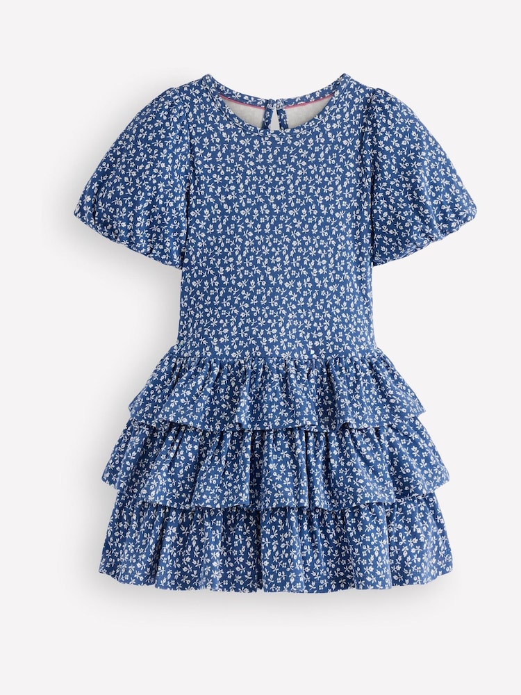 Boden Blue Ruffle Skirt Jersey Dress - Image 1 of 3 Boden Blue Ruffle Skirt Jersey Dress - Image 1 of 3